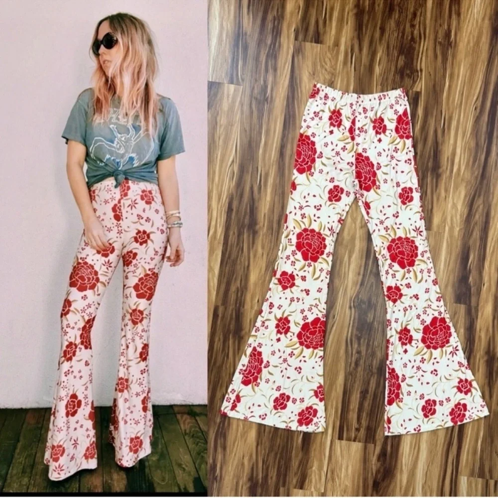 Free People Novella Royal Floral Flare Pants